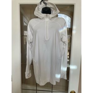 Lululemon athletica White Hooded Half-Zip Pullover